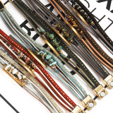 Natural Stone Beaded Bracelet Copper Tube Bohemian Magnetic Buckle Bracelet