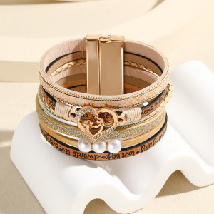 Bohemian multi-layer bracelet Mother's Day love leather bracelet