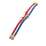 National Flag Red, White, Blue Color Leather Bracelet Love Magnetic Snap Bracelet