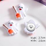 20MM Halloween  pumpkin skeleton  Resin snap button charms
