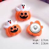 20MM Halloween  pumpkin skeleton  Resin snap button charms
