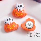 20MM Halloween  pumpkin skeleton  Resin snap button charms