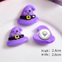 20MM Halloween  pumpkin skeleton  Resin snap button charms
