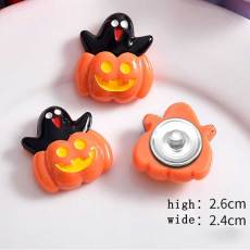 20MM Halloween  pumpkin skeleton  Resin snap button charms