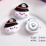 20MM Halloween  pumpkin skeleton  Resin snap button charms