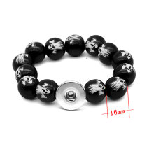 Halloween Ghost Pumpkin Christmas Wood Bead Elastic Bracelet fit  20MM Snaps button  wholesale