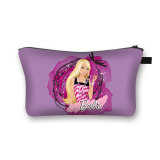 Barbie Princess Makeup Bag Printed Polyester Handbag Portable Large Capacity Storage Bag