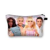 Barbie Princess Makeup Bag Printed Polyester Handbag Portable Large Capacity Storage Bag