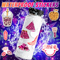 50 pink leopard print minimalist ins hand ledger photos decoration stickers leopard print dot stickers luggage phone decoration waterproof stickers