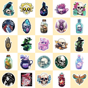 50 Pharmacist Skeleton Stickers Personalized Horror Skeleton Apothecare Pharmacist Waterproof Stickers