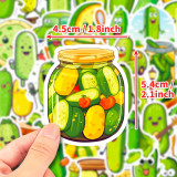 50 pieces of pickled cucumber pickle stickers, pickled cucumber graffiti waterproof stickers