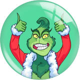 20MM Christmas  grinch  Print glass snap button charms