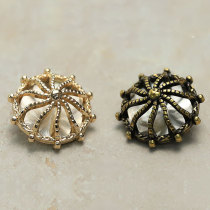 23MM Pearl  metal snap button charms