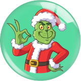 20MM Christmas  grinch  Print glass snap button charms