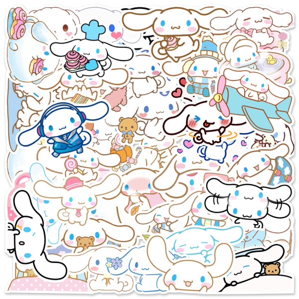 50 Cartoon Cute Cinnamoroll Car Notebook Trunk Water Cup Graffiti Decoration Waterproof Sticker