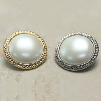 23MM Pearl  metal snap button charms