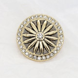 20MM sunflower rhinestone  metal snap button charms