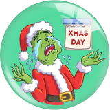 20MM Christmas  grinch  Print glass snap button charms