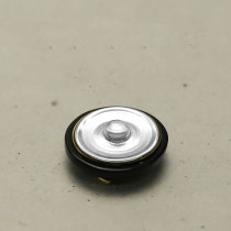 28MM Barbie Oval Black Background Gold snap button charms