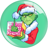 20MM Christmas  grinch  Print glass snap button charms