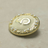 23MM Pearl  metal snap button charms