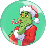20MM Christmas  grinch  Print glass snap button charms