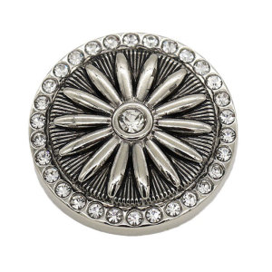 20MM sunflower rhinestone  metal snap button charms