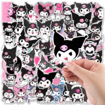 50 cute cartoon Kuromi laptops, skateboards, luggage, water cups, graffiti decorations, waterproof stickers
