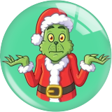 20MM Christmas  grinch  Print glass snap button charms