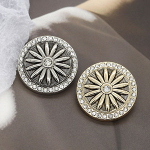 20MM sunflower rhinestone  metal snap button charms