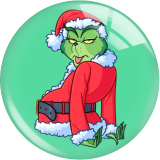 20MM Christmas  grinch  Print glass snap button charms