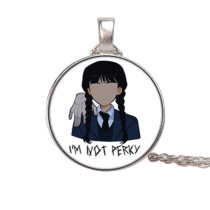 American Drama Wednesday Adams Family Pendant Time Gem Glass Necklace