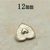 12MM Love shell  metal snap button charms