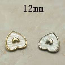 12MM Love shell  metal snap button charms