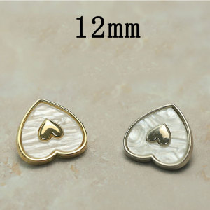 12MM Love shell  metal snap button charms