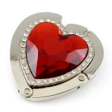 Love shaped single row diamond folding hanging bag hook water diamond hook