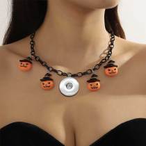 Creative and Fun Pumpkin Bat Ghost Halloween Necklace fit  20MM Snaps button jewelry wholesale