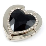 Love shaped single row diamond folding hanging bag hook water diamond hook
