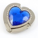 Love shaped single row diamond folding hanging bag hook water diamond hook