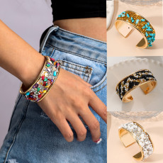 Natural Stone Crushed Stone Bracelet Bohemian Open Bracelet