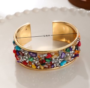 Natural Stone Crushed Stone Bracelet Bohemian Open Bracelet