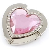 Love shaped single row diamond folding hanging bag hook water diamond hook