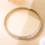 Crystal studded short elastic collar