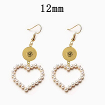 Love Pearl Earrings fit 12MM Snaps button jewelry wholesale