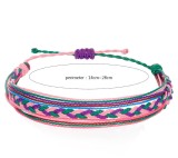 Simi Yafeng Braided Bracelet Colorful Wax Thread Fried Dough Twists Braid Combination Beach Hand Rope