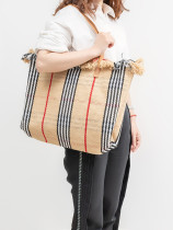 Large capacity canvas tote bag, shoulder bag, beach bag, tassel embroidery design bag