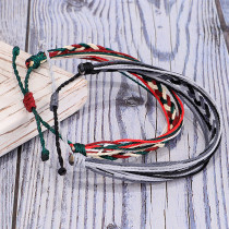 Simi Yafeng Braided Bracelet Colorful Wax Thread Fried Dough Twists Braid Combination Beach Hand Rope