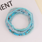 Bohemian crystal rice bead elastic multi-layer bracelet
