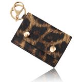 Leopard PU leather keychain pendant, change bag, card bag, handbag, certificate bag