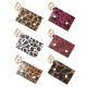 Leopard PU leather keychain pendant, change bag, card bag, handbag, certificate bag